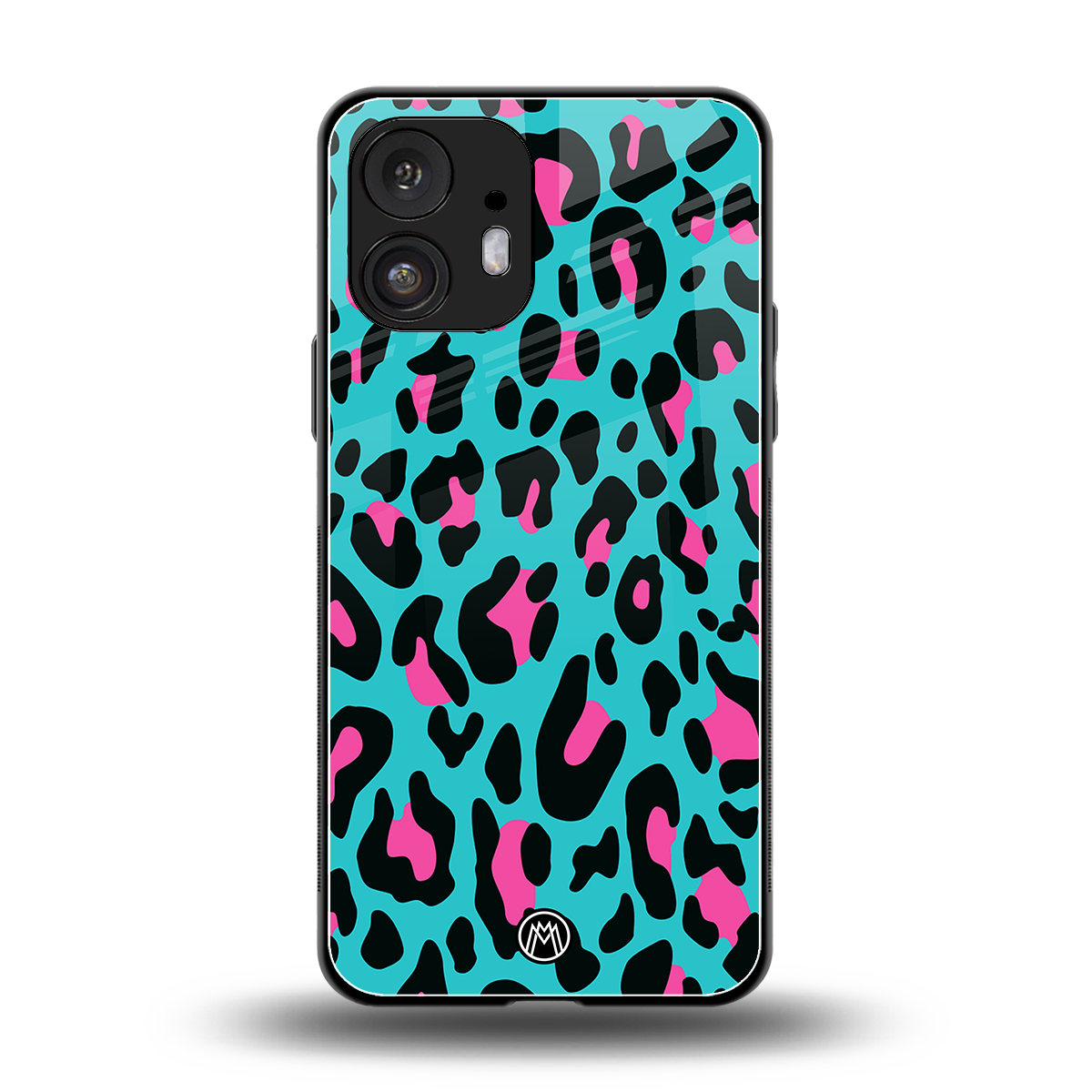 blue leopard fur back phone cover | glass case for nothing phone 2