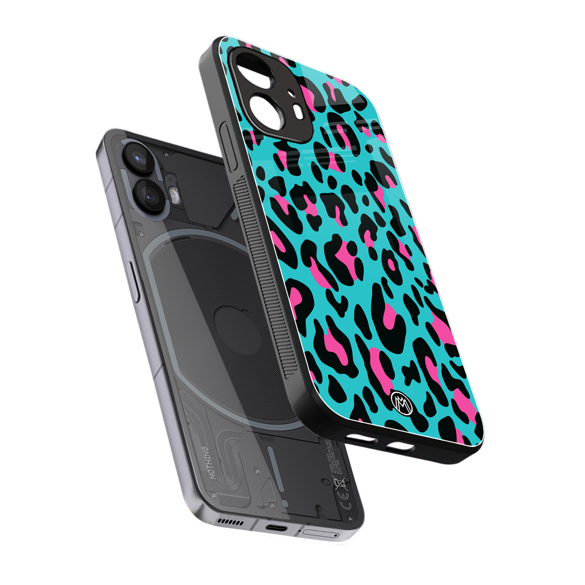 blue leopard fur back phone cover | glass case for nothing phone 2