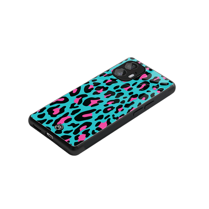 blue leopard fur back phone cover | glass case for nothing phone 2