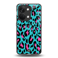 blue leopard fur back phone cover | glass case for oneplus nord 3