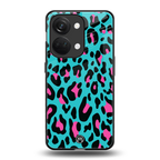 blue leopard fur back phone cover | glass case for oneplus nord 3
