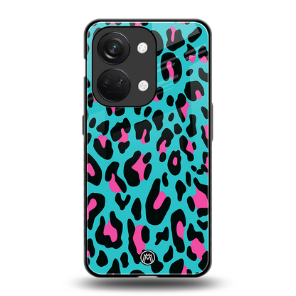 blue leopard fur back phone cover | glass case for oneplus nord 3