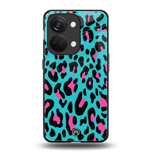 blue leopard fur back phone cover | glass case for oneplus nord 3