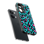 blue leopard fur back phone cover | glass case for oneplus nord 3