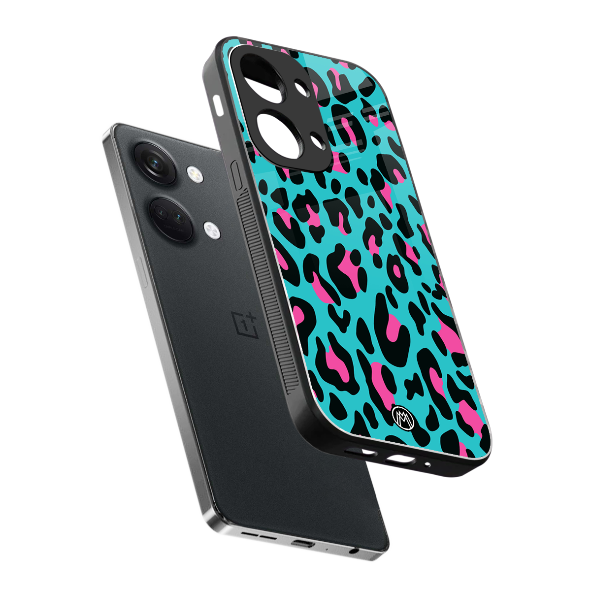 blue leopard fur back phone cover | glass case for oneplus nord 3