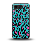 blue leopard fur back phone cover | glass case for oneplus nord 4