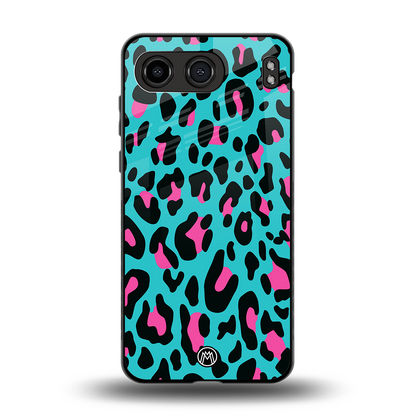 blue leopard fur back phone cover | glass case for oneplus nord 4