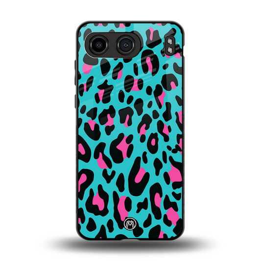 blue leopard fur back phone cover | glass case for oneplus nord 4