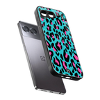 blue leopard fur back phone cover | glass case for oneplus nord 4