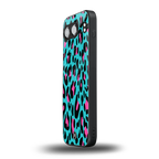 blue leopard fur back phone cover | glass case for oneplus nord 4