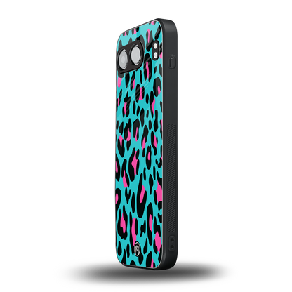 blue leopard fur back phone cover | glass case for oneplus nord 4