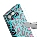 blue leopard fur back phone cover | glass case for oneplus nord 4