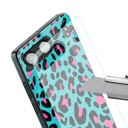 blue leopard fur back phone cover | glass case for oneplus nord 4