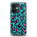 blue leopard fur back phone cover | glass case for oneplus nord ce 3