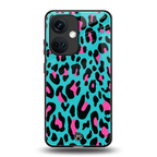 blue leopard fur back phone cover | glass case for oneplus nord ce 3