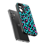 blue leopard fur back phone cover | glass case for oneplus nord ce 3