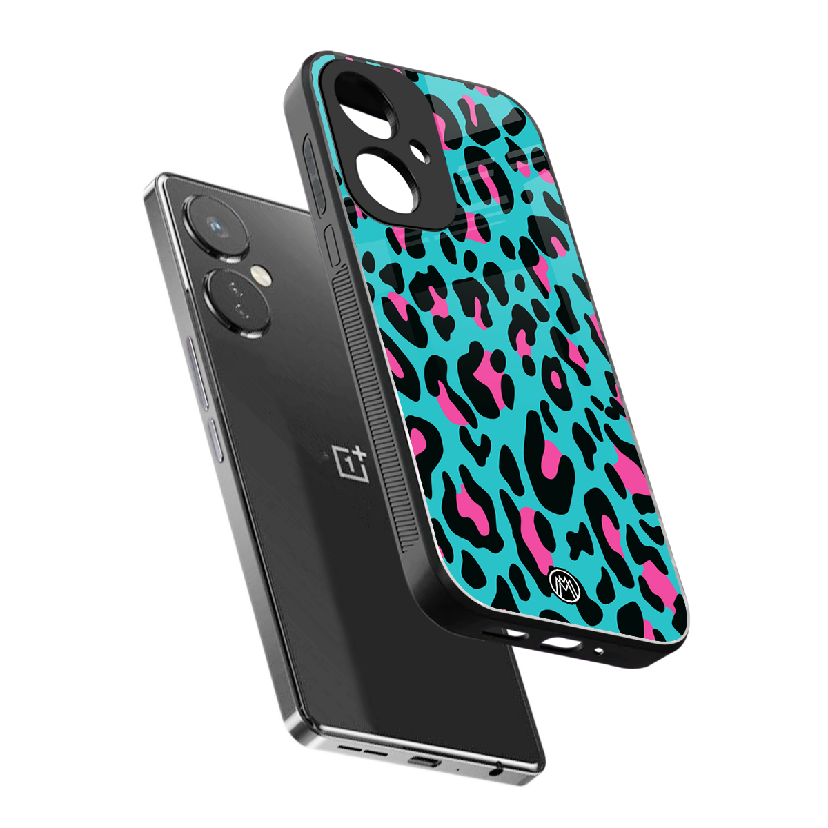 blue leopard fur back phone cover | glass case for oneplus nord ce 3