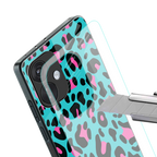 blue leopard fur back phone cover | glass case for oneplus nord ce 3