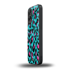 blue leopard fur back phone cover | glass case for oneplus nord ce 4 lite