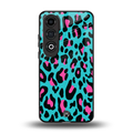blue leopard fur back phone cover | glass case for oneplus nord ce 4
