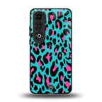 blue leopard fur back phone cover | glass case for oneplus nord ce 4