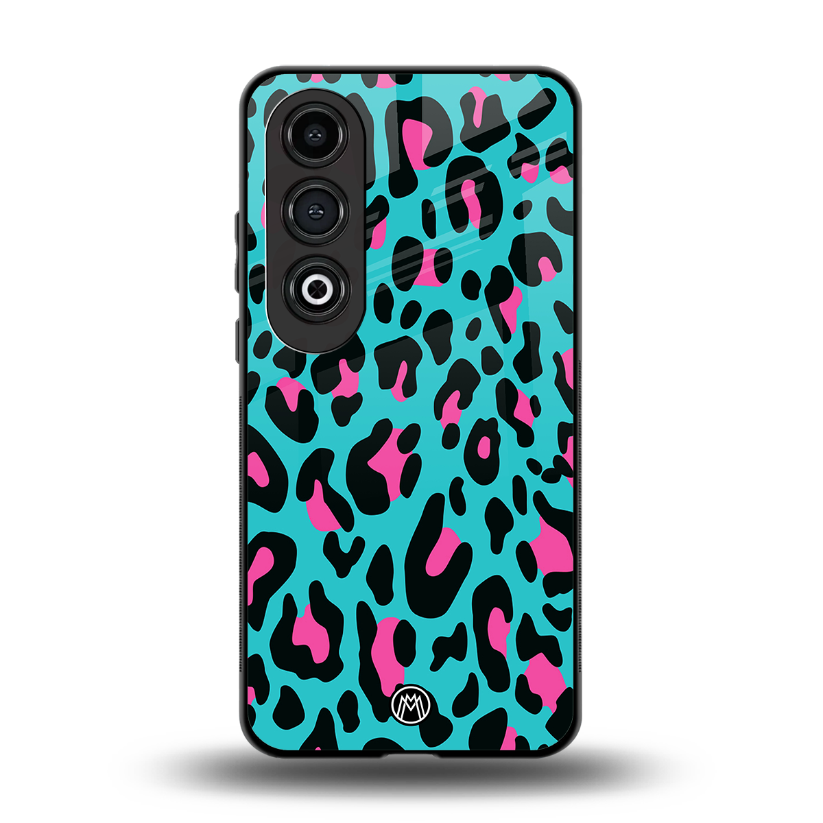 blue leopard fur back phone cover | glass case for oneplus nord ce 4