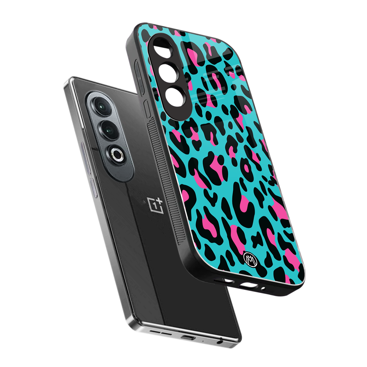 blue leopard fur back phone cover | glass case for oneplus nord ce 4