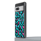 blue leopard fur back phone cover | glass case for Google Pixel 7