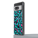 blue leopard fur back phone cover | glass case for Google Pixel 8