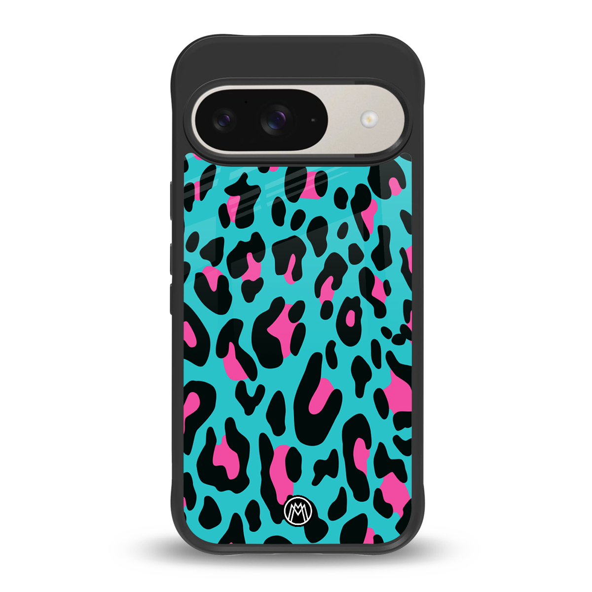 blue leopard fur back phone cover | glass case for google pixel 9