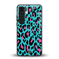 blue leopard fur back phone cover | glass case for samsung galaxy s24 plus