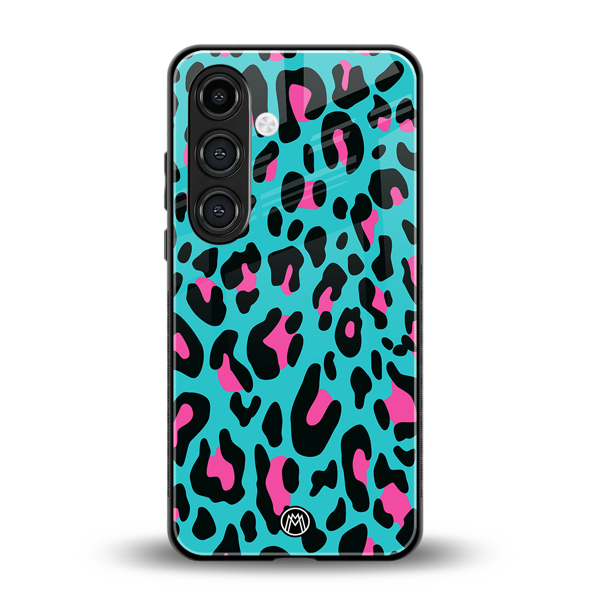 blue leopard fur back phone cover | glass case for samsung galaxy s25
