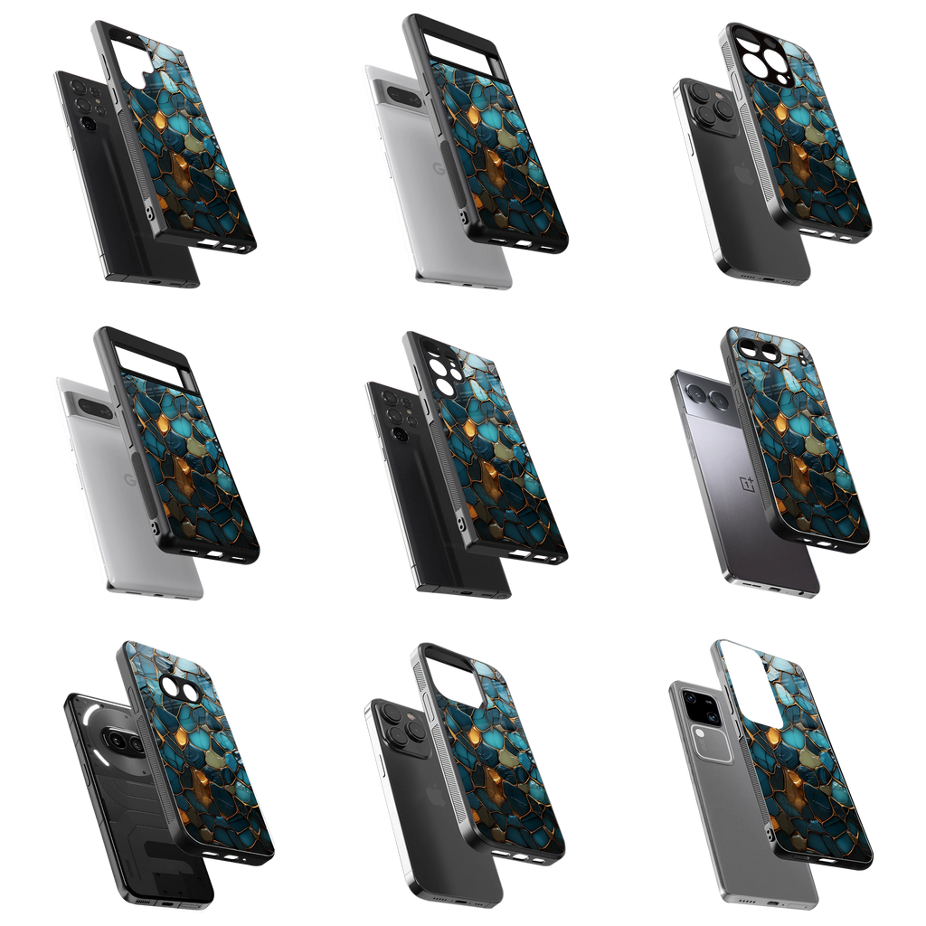 Durable Glass Back Mobile Case for iPhone, Samsung, OnePlus, Google Pixel, Redmi, Vivo, Oppo