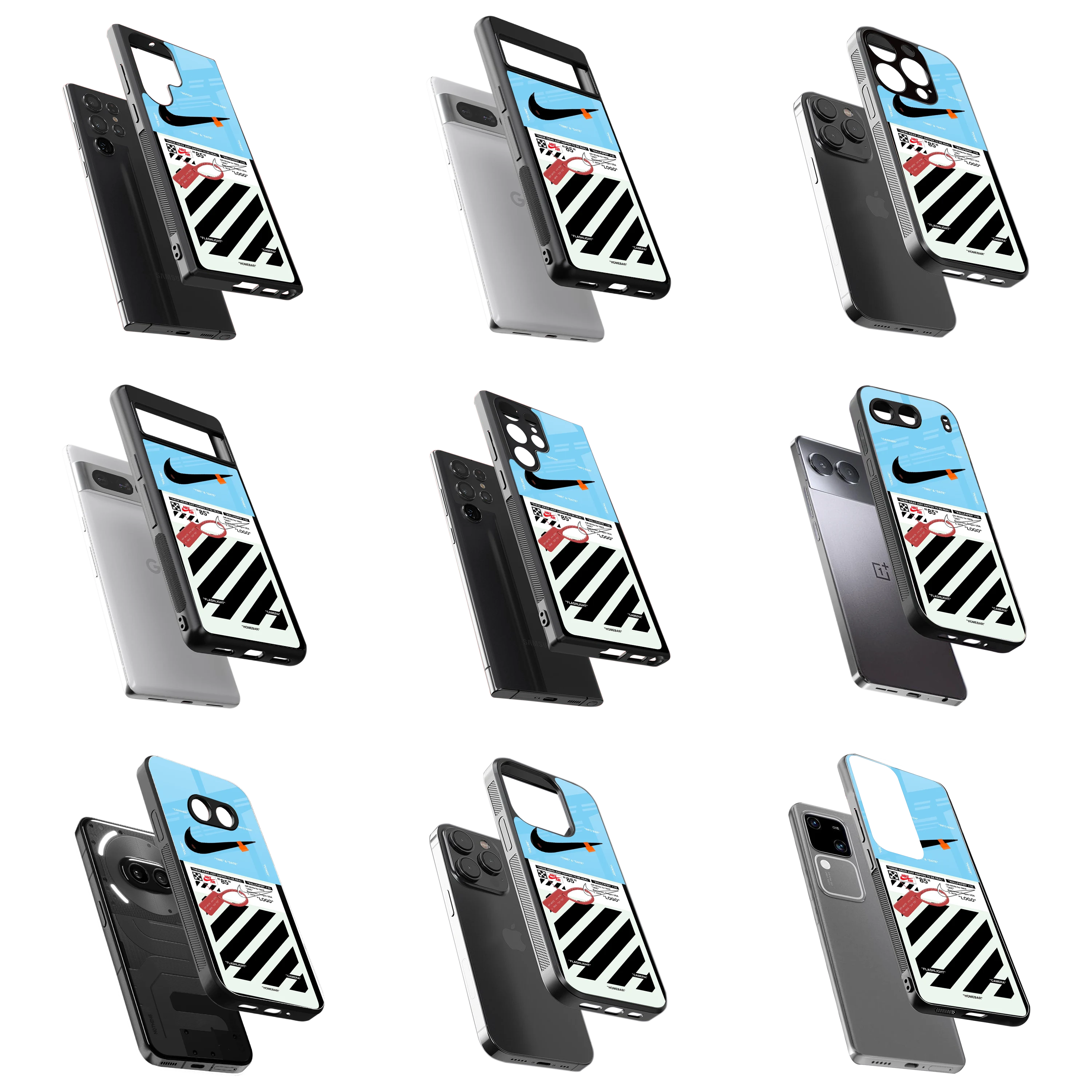 Durable Glass Back Mobile Case for iPhone, Samsung, OnePlus, Google Pixel, Redmi, Vivo, Oppo