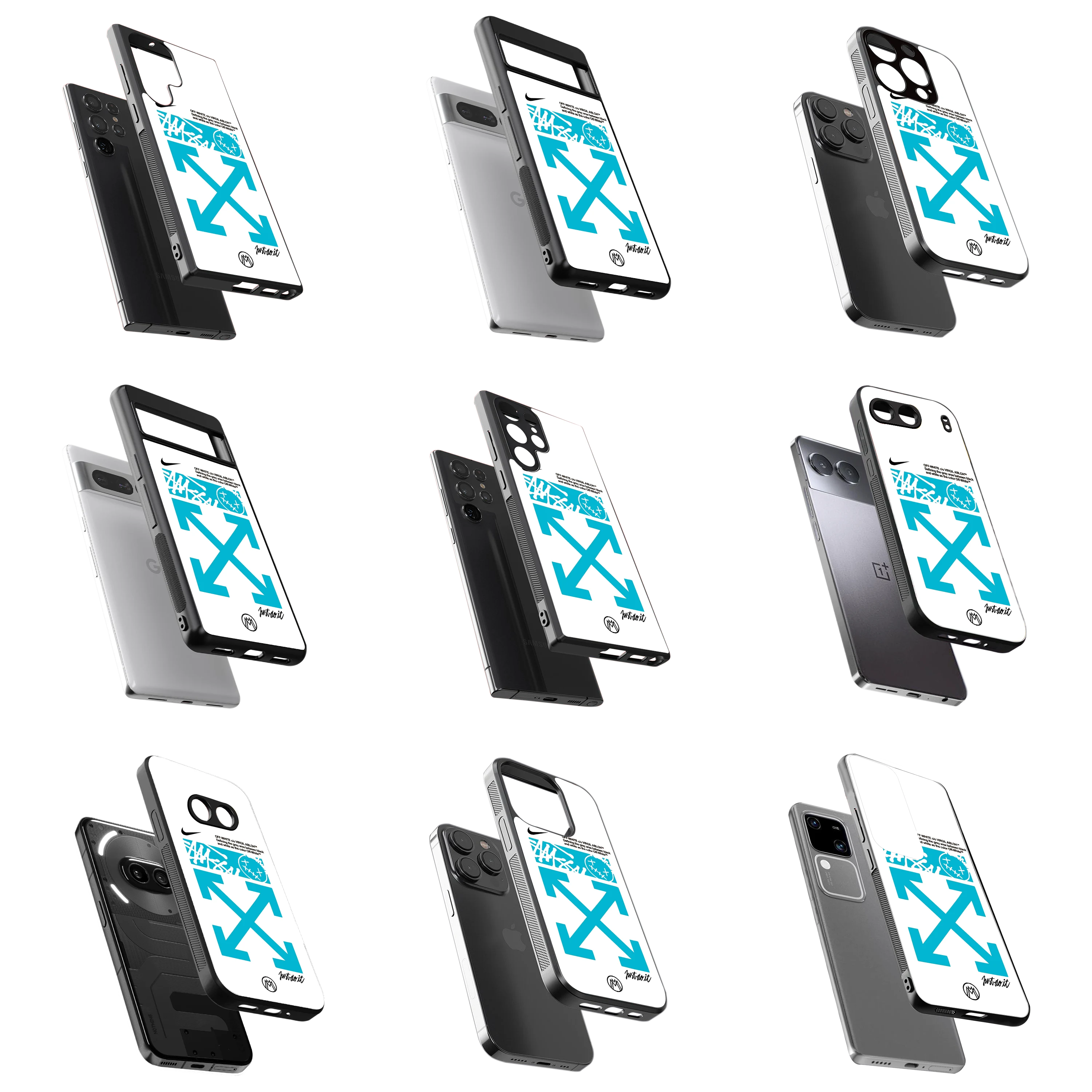 Durable Glass Back Mobile Case for iPhone, Samsung, OnePlus, Google Pixel, Redmi, Vivo, Oppo