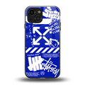 blue travis scott x anti social social club back phone cover | glass case for iphone 13 mini