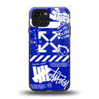 blue travis scott x anti social social club back phone cover | glass case for iphone 13 mini