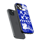 blue travis scott x anti social social club back phone cover | glass case for iphone 13 mini