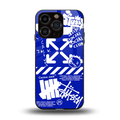 blue travis scott x anti social social club back phone cover | glass case for iphone 13 pro