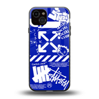 blue travis scott x anti social social club back phone cover | glass case for iphone 15 plus