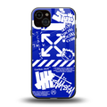 blue travis scott x anti social social club back phone cover | glass case for iphone 14 plus