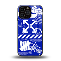 blue travis scott x anti social social club back phone cover | glass case for iphone 15 pro max