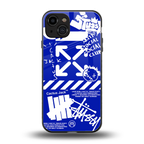 blue travis scott x anti social social club back phone cover | glass case for iphone 15