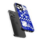 blue travis scott x anti social social club back phone cover | glass case for iphone 15 pro