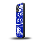 blue travis scott x anti social social club back phone cover | glass case for iphone 16 plus