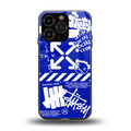 blue travis scott x anti social social club back phone cover | glass case for iphone 16 pro