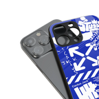 blue travis scott x anti social social club back phone cover | glass case for iphone 15 pro