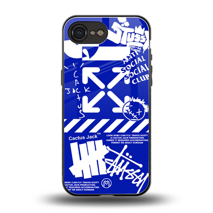 blue travis scott x anti social social club back phone cover | glass case for iphone 16e