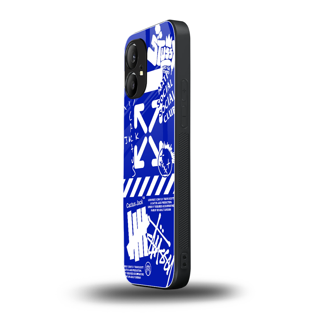 blue travis scott x anti social social club back phone cover | glass case for nothing phone 1