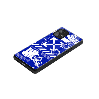 blue travis scott x anti social social club back phone cover | glass case for nothing phone 1